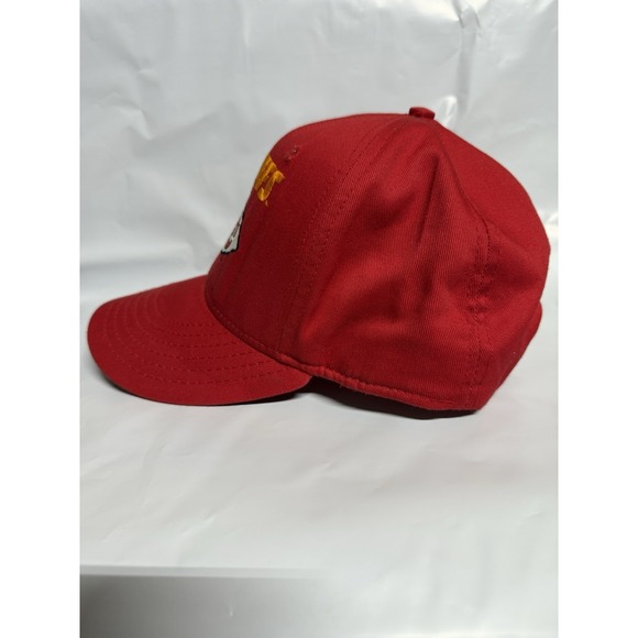 VTG 80s 90s Kansas City Chiefs DeLong Canvas Snapback Hat Red NFL Made USA - Picture 2 of 9